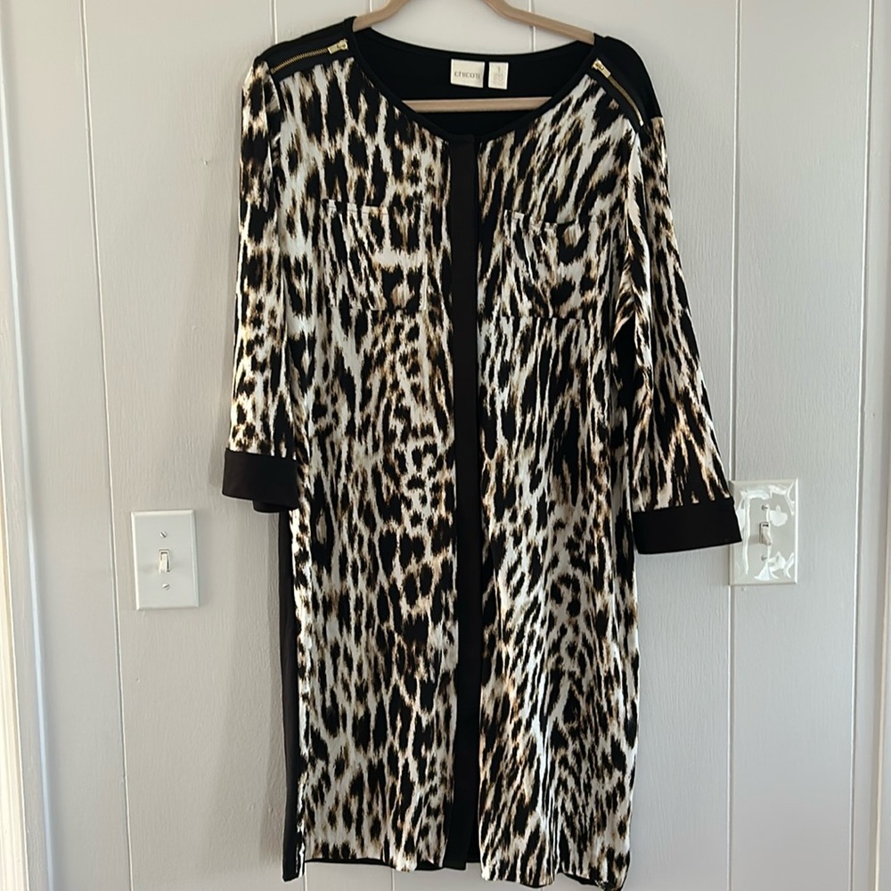Chicos size 1 long sleeved animal print